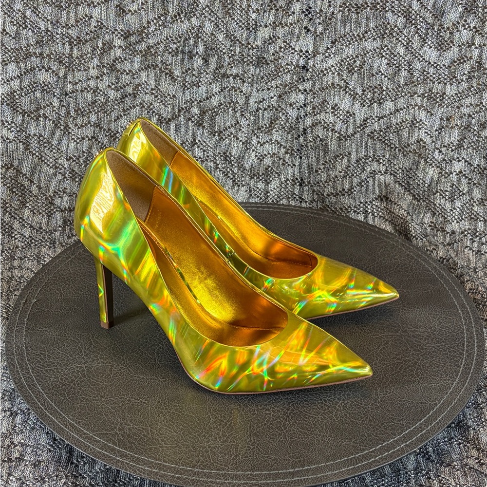 Sam Edelman Hazel Mimosa Heels Women's size 7.5 Gold Metallic - Picture 3 of 8